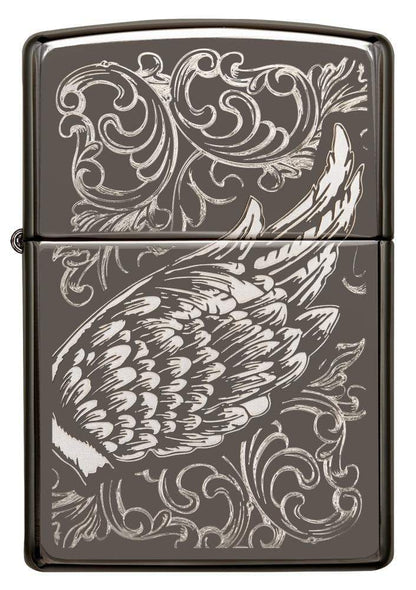 29881 Filligree Flame and Wing Design Zippo Windproof Lighter