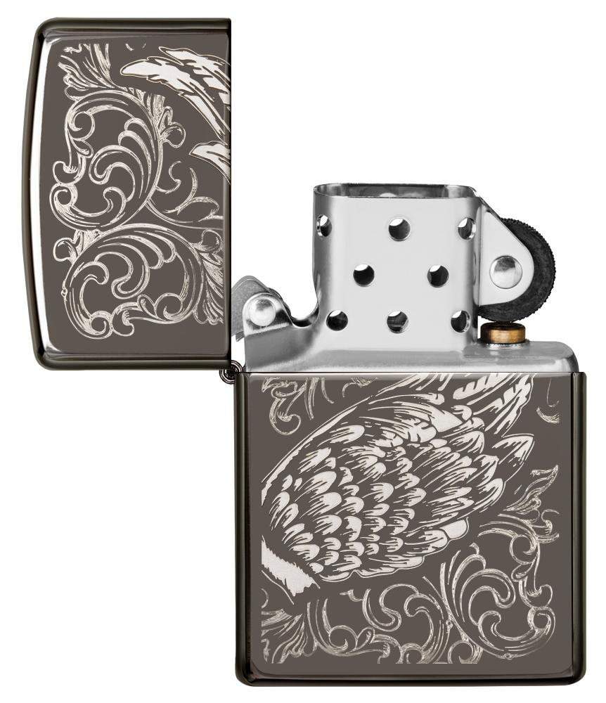 29881 Filligree Flame and Wing Design Zippo Windproof Lighter