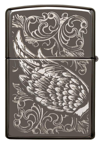 29881 Filligree Flame and Wing Design Zippo Windproof Lighter