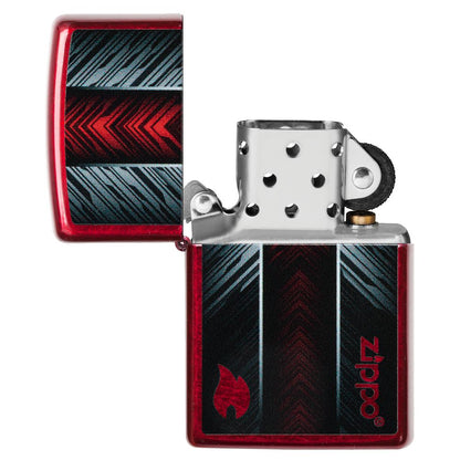 Red and Gray Zippo Design