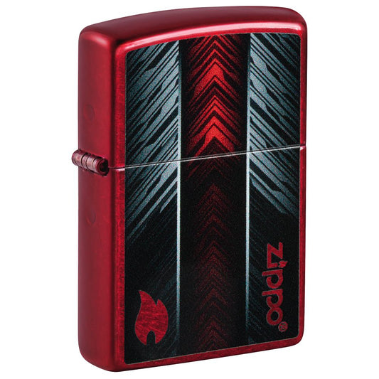 Red and Gray Zippo Design