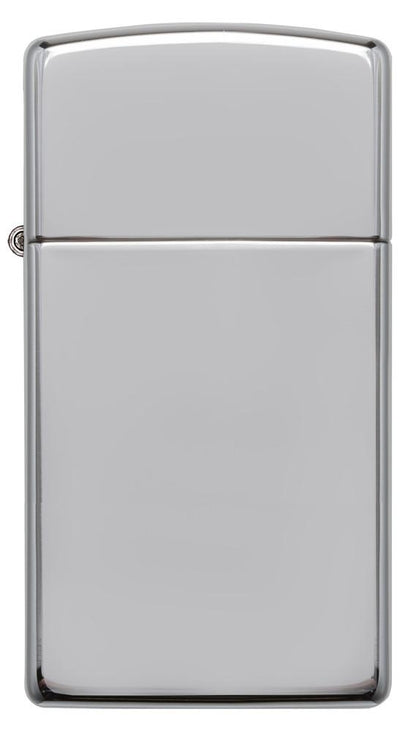 Vooraanzicht Slim Chrome High Polished Zippo aansteker