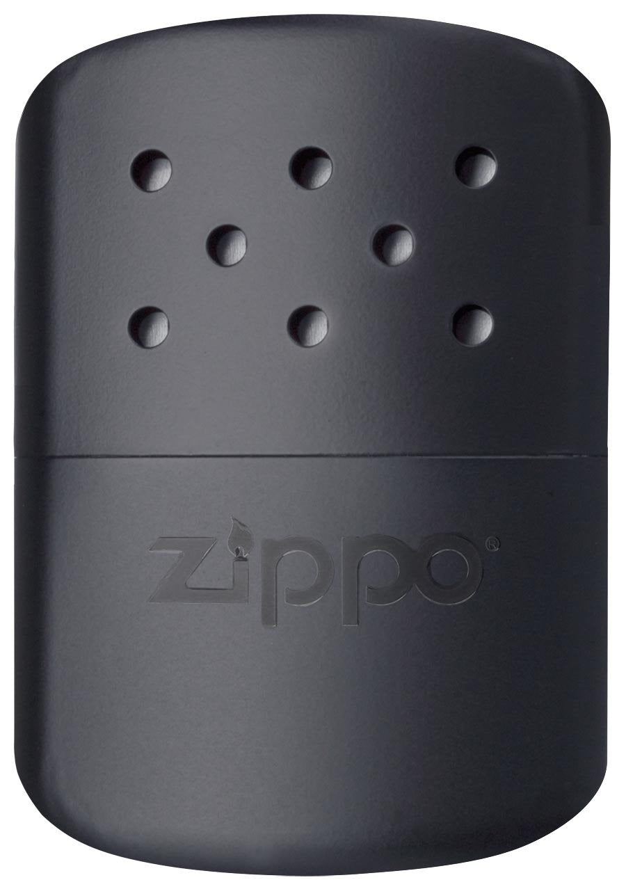 Vooraanzicht handwarmer Zippo zwart