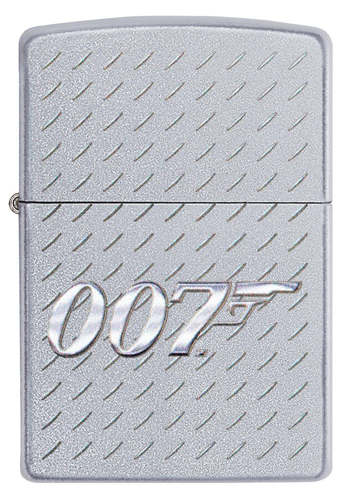 Vooraanzicht Zippo-aansteker James Bond chroom met 007-logo