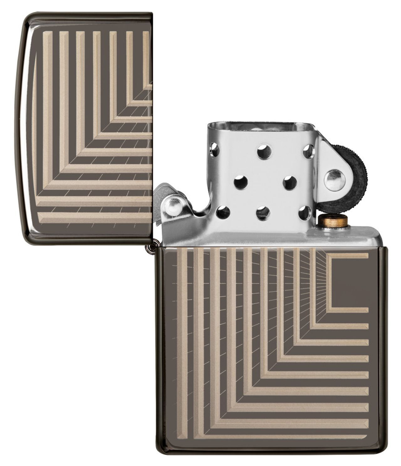 Zippo-aansteker geometrische lijnen open