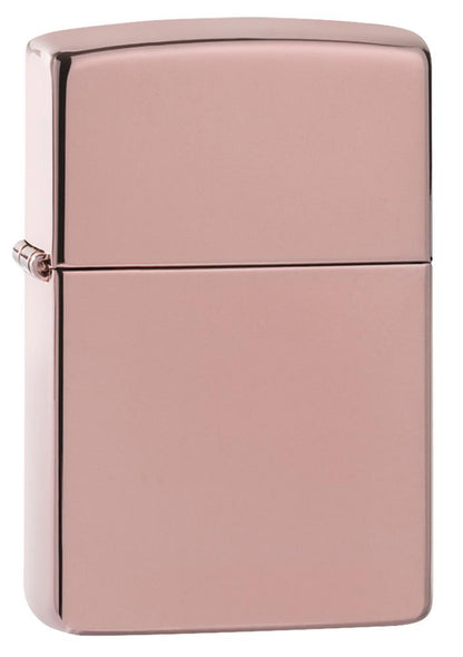 Vooraanzicht 3/4 hoek Zippo-aansteker rose gold hoogglans